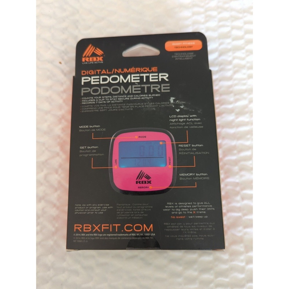 RBX Digital Pedometer Pink - NIB