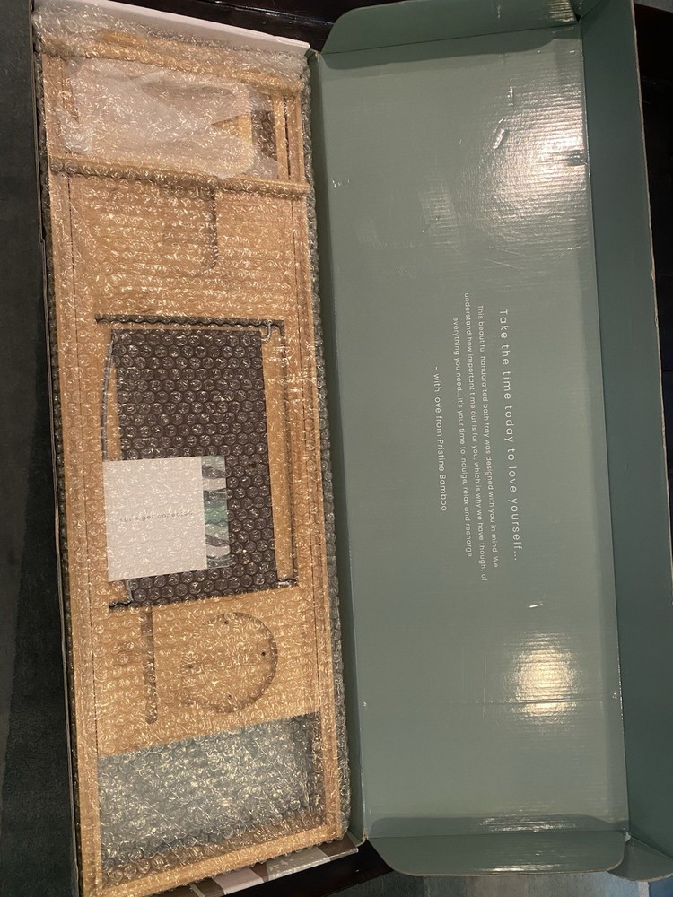 Pristine Bamboo Bath Tray- New In Box