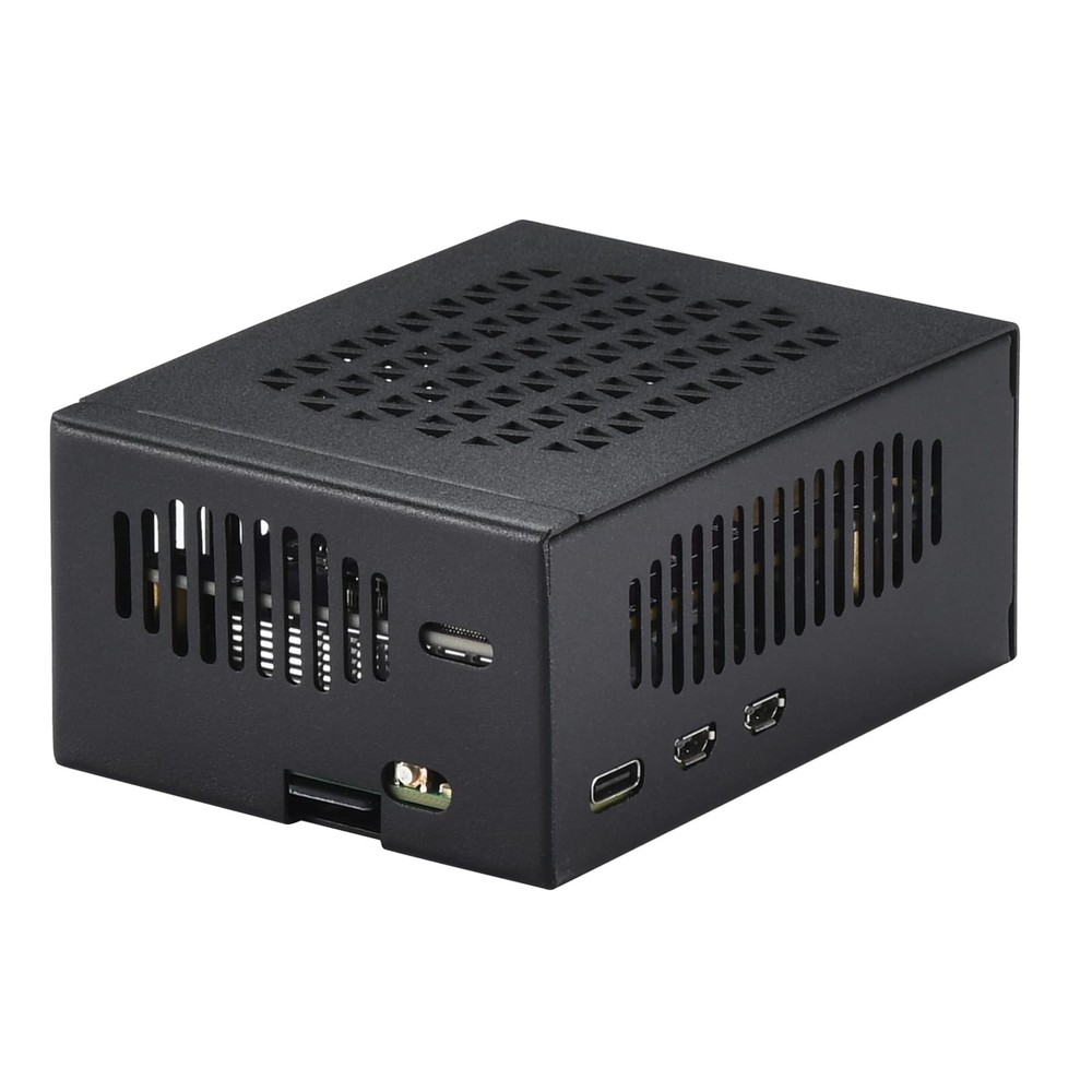 Metal Case for Raspberry Pi 5, Support 5 Active Cooler, PCIe Black