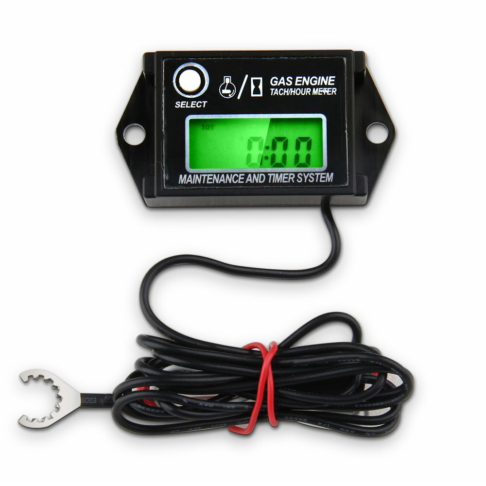 Waterproof Tiny Tach Digital Hour Meter Tachometer Boat Job Timer Adjustable US