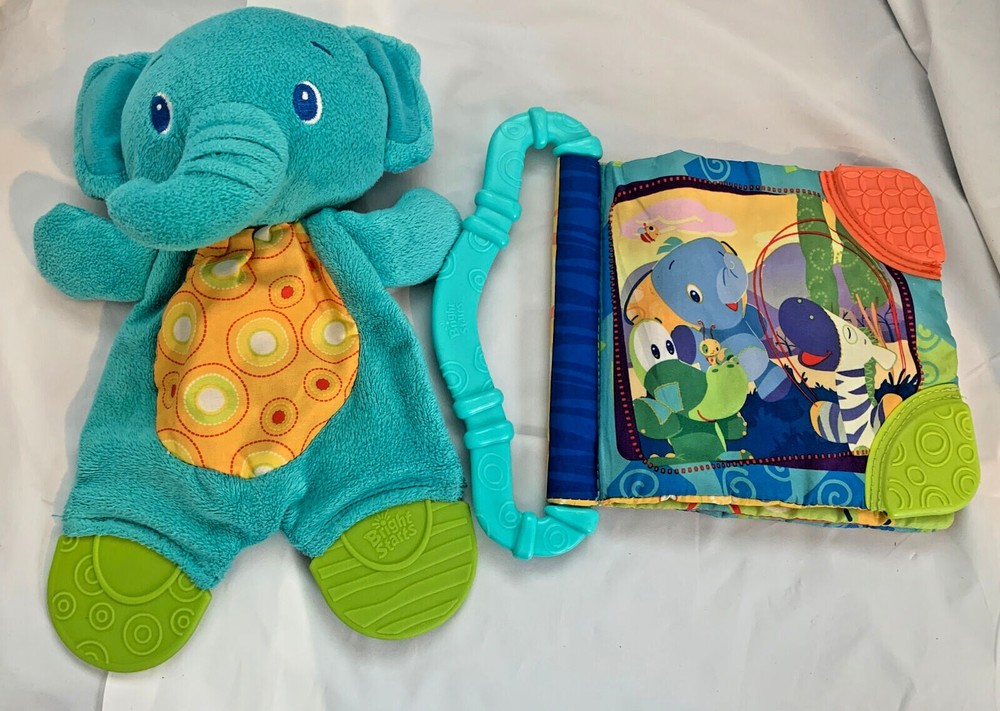 Bright Starts Teether & Read Play Book & Elephant Snuggle & Teether