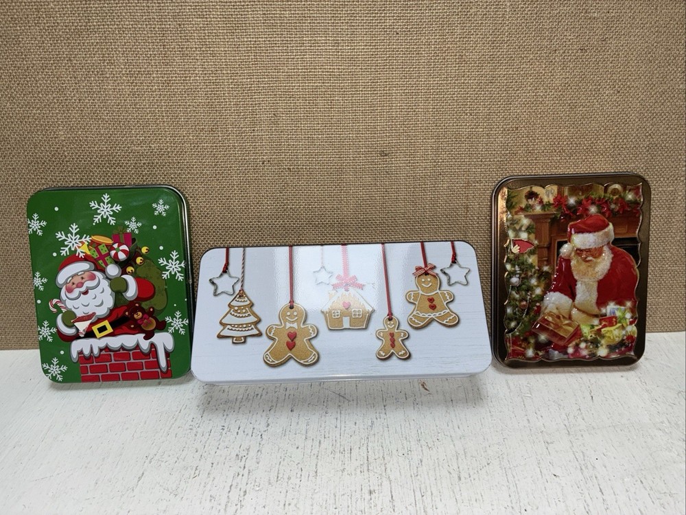 CHRISTMAS GIFT TINS X4 SOLD AS SET