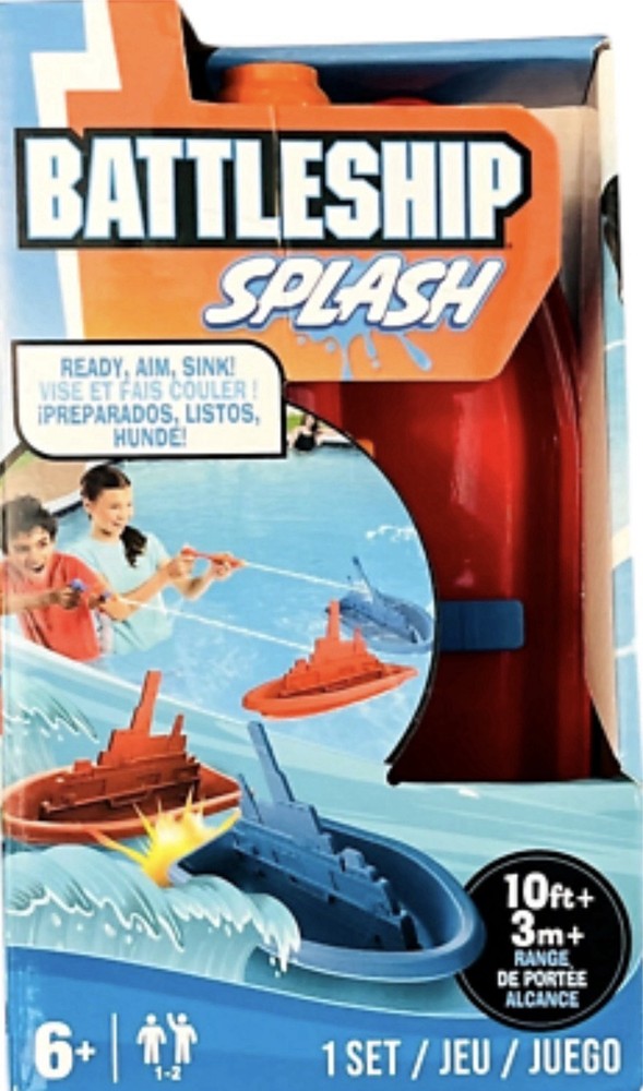 Battleship Splash Water Toy! Set 10ft Range Ages 6+ Multicolor Summer Fun