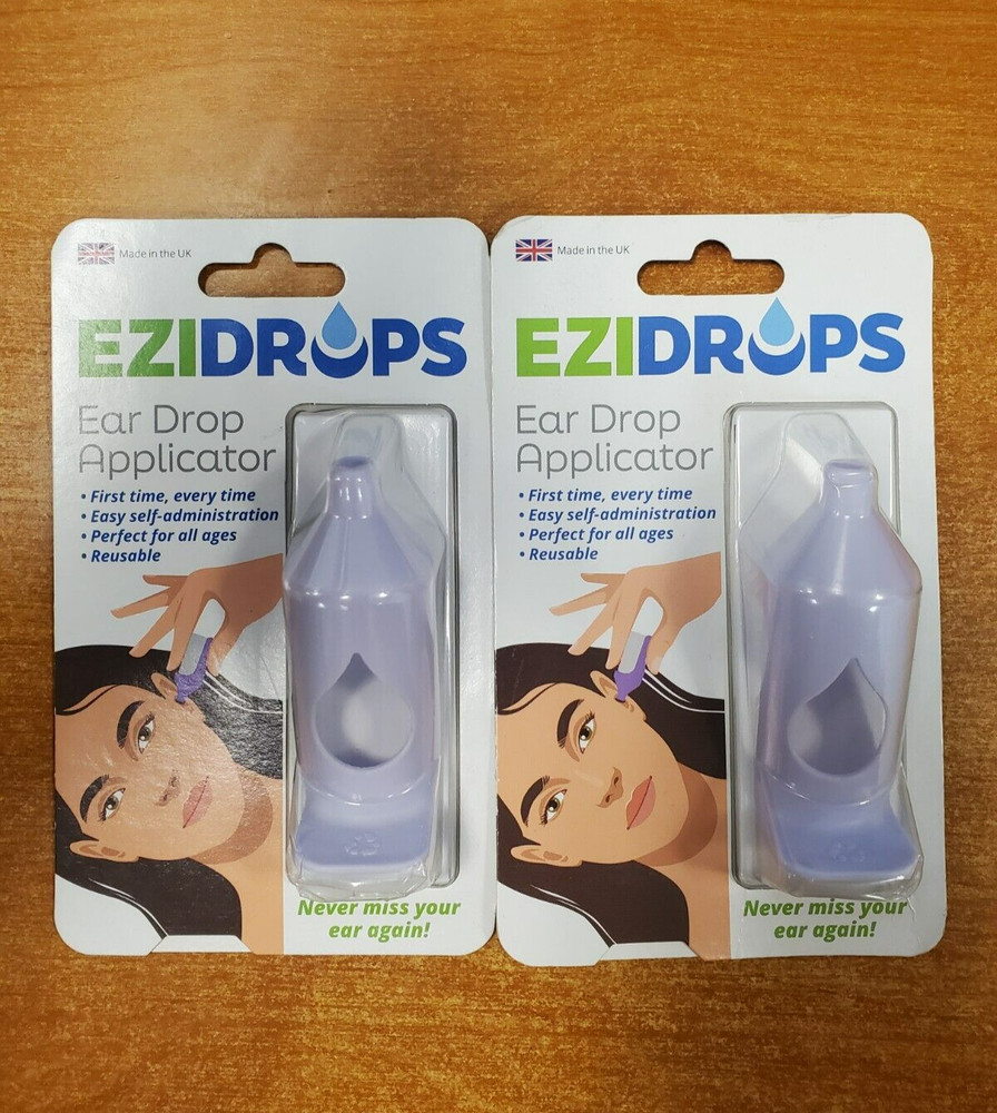 2 Pack:  Ezidrops Ear Drop Applicators Easy Administration Reusable NEW R8P1a
