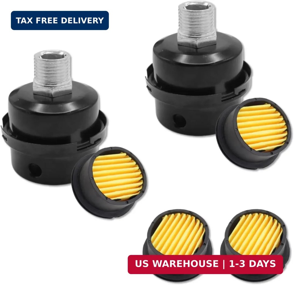 High-Quality 3/8" Air Compressor Silencer & Filter Replacement Kit, Pack of 2 US