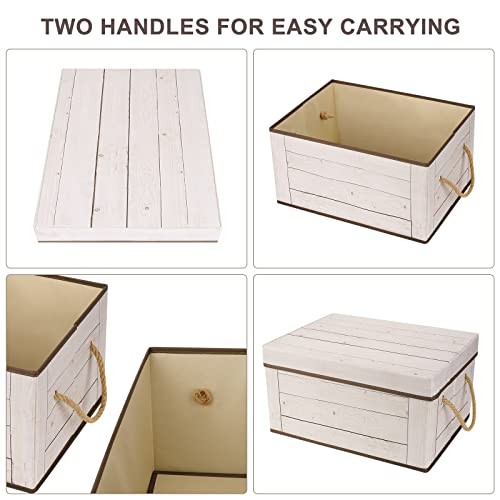 Livememory Memory Box for Keepsake, Decorative Storage Box with Lids and Handles
