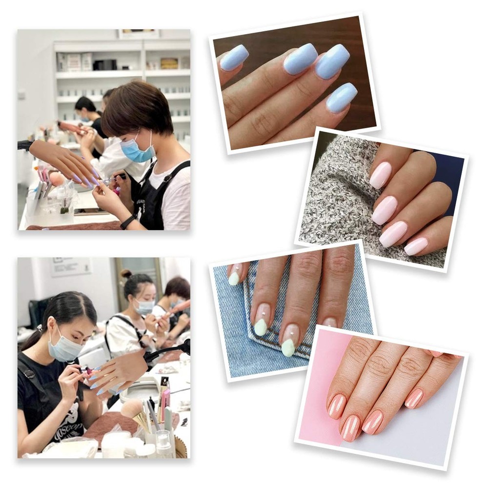 Silicone Practice Hand for Acrylic Nails with Bracket,Realistic Nail Practice...