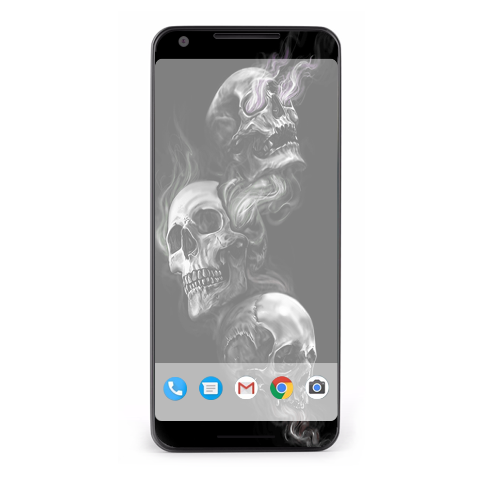 Google Pixel 2 Skins Decal Wrap glowing Skulls in Smoke