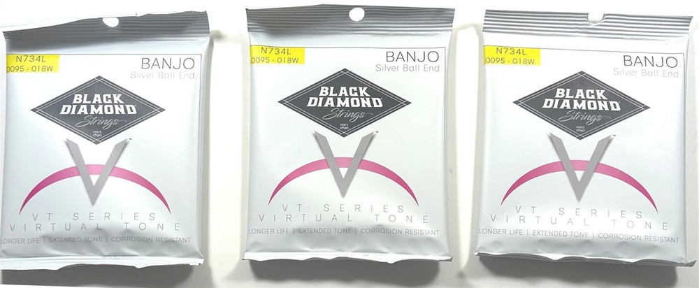 Black Diamond Banjo Strings 3 Sets 5-String Light Ball End N734L