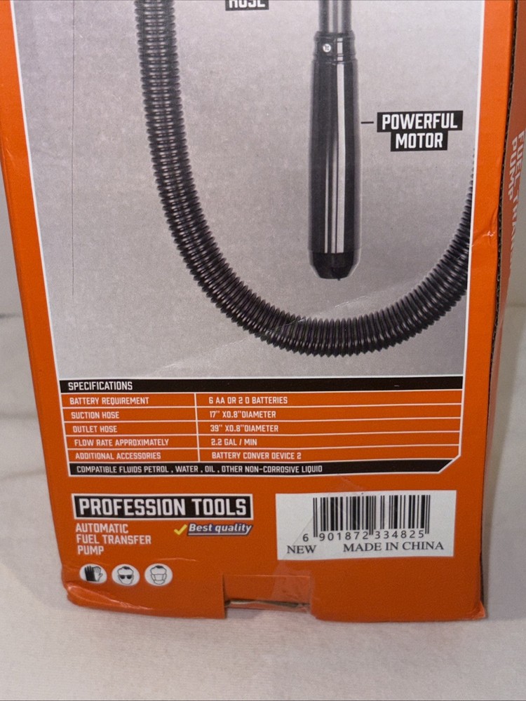 Professional Tools Automatic Fuel Transfer Pump OPEN BOX