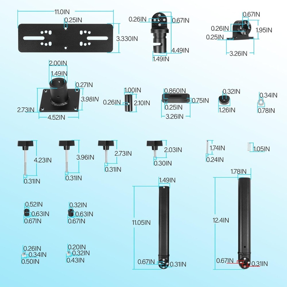Marine Electronic Mount Fish Finder & Chartplotters Mount 350 Degree Adjustable