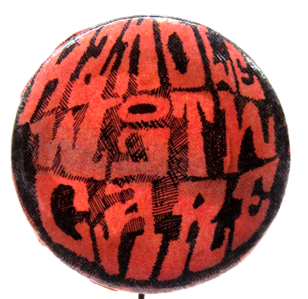 1960's HANDLE WITH CARE 1.25" celluloid pinback button fb