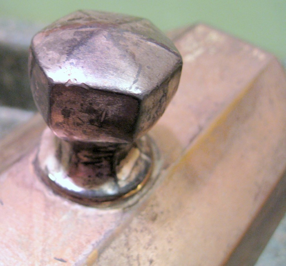 primitive silver plate decagon – maple syrup or cream dispenser