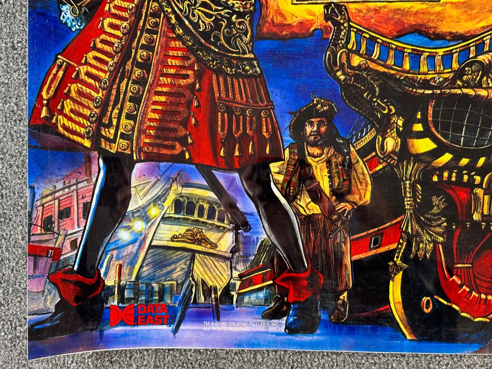 Data East Hook Pinball Machine Game Backglass Translite ORIGINAL NOS