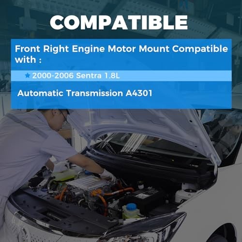 , Front Right Engine Motor Mount Compatible with Sentra 2000-2006 1.8L