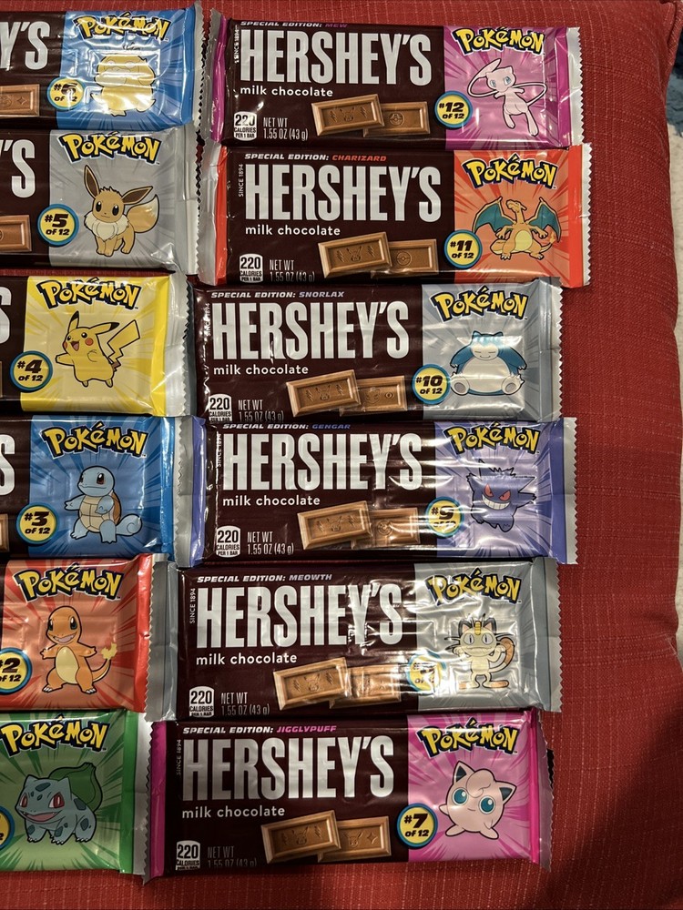 NEW 2025 Hersheys Pokemon Chocolate Bar COMPLETE SET 12 PRIORITY SHIP