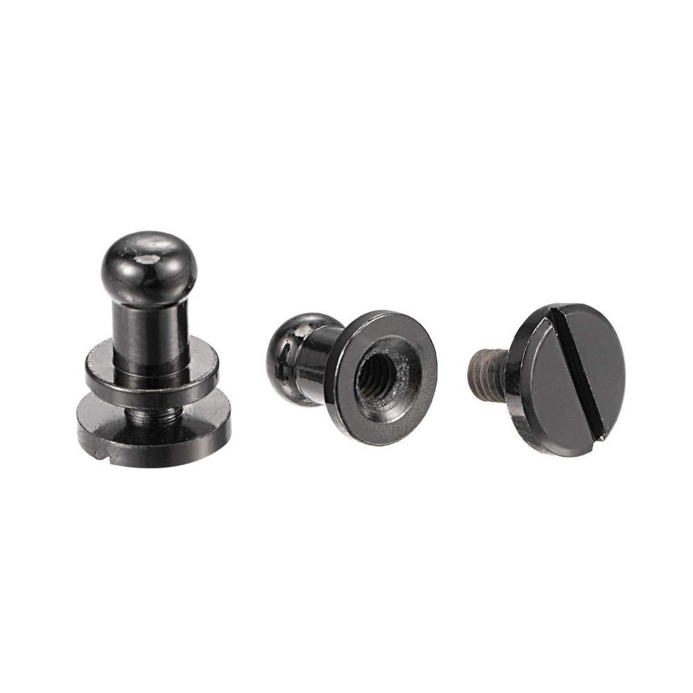 5 Set 5mm Solid Brass Round Head Lock Screw Rivets Pin Fixing, Black