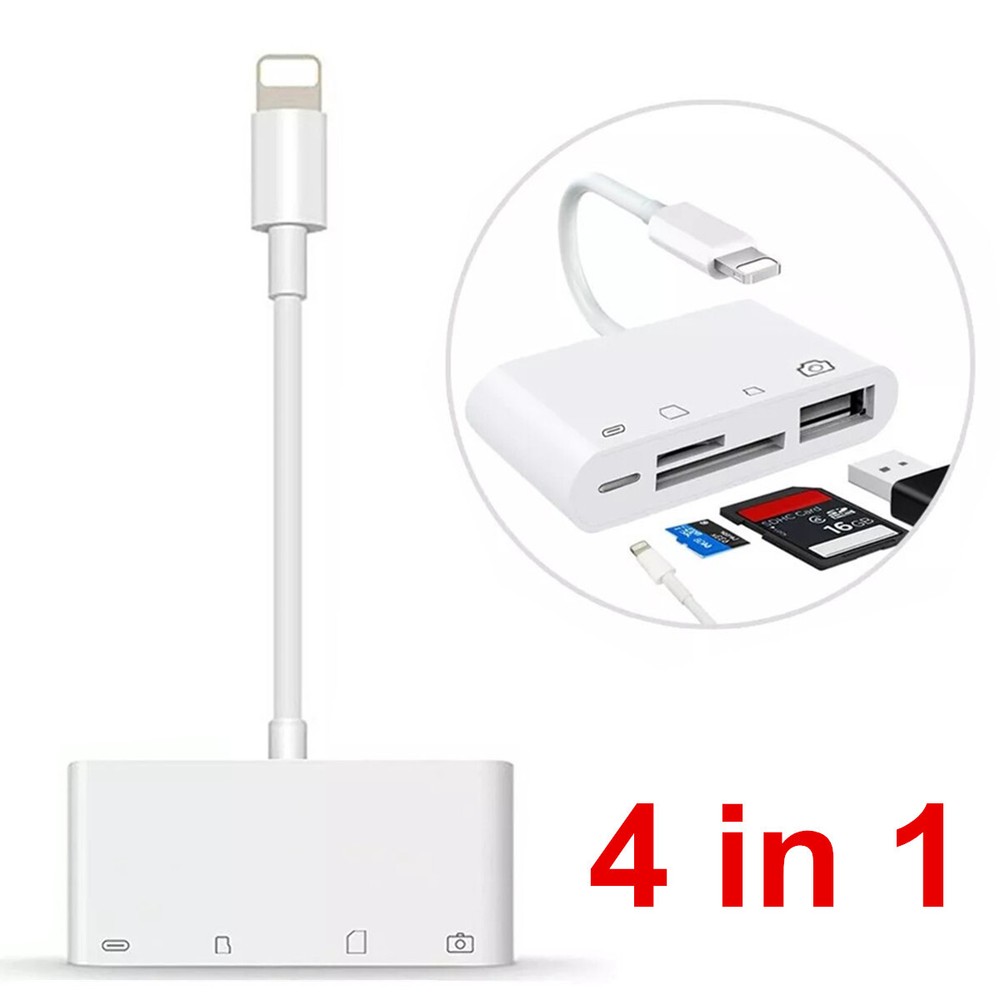 USB Card Reader Adapter USB Micro SD Memory Slot Compatible W/ iPhone iPad iPod