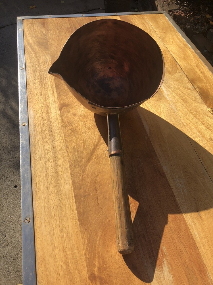 Antique French Winemaker Tool Scoop Copper