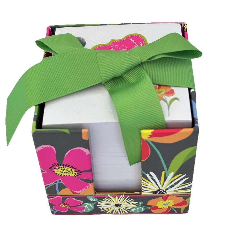 Vera Bradley Jazzy Blooms Take Note Cube Retired Pattern NEW Desk Gift