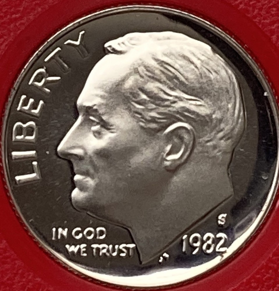 1982-S UNC/BU Proof Type Roosevelt 10 Cent Coin.