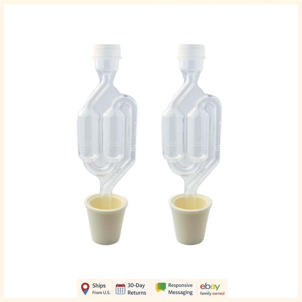 2-Pack Fermentation Airlocks with Stoppers for Kombucha and Mead Brewing