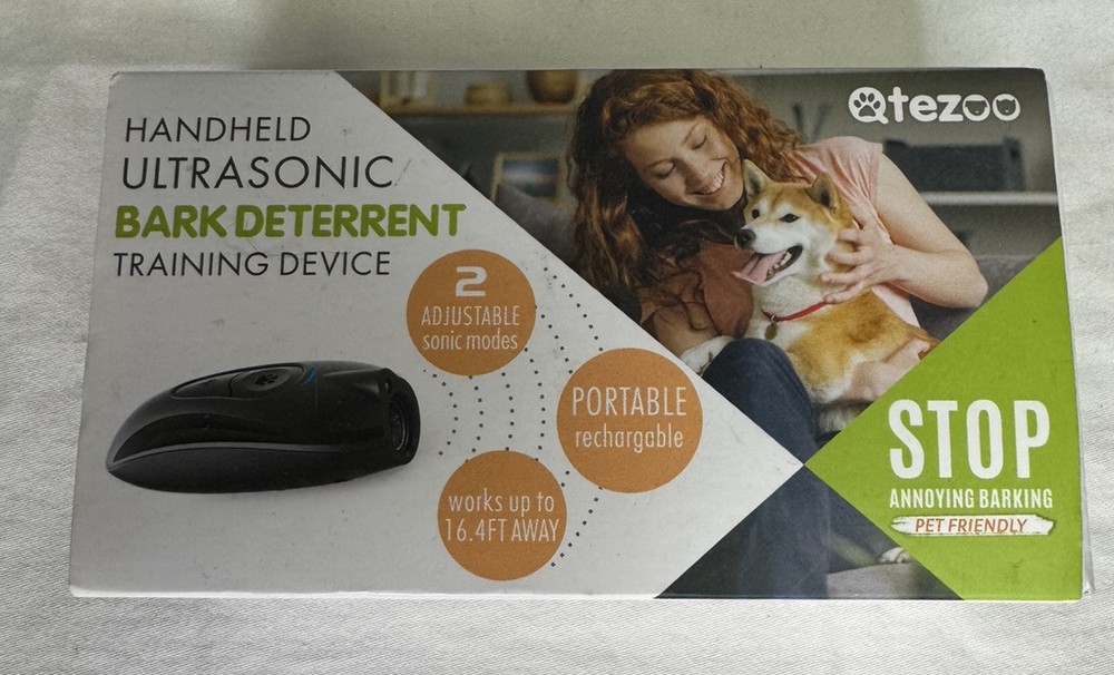 Ultrasonic Bark Deterrent Control Training Device Rechargeable Tezoo Handheld