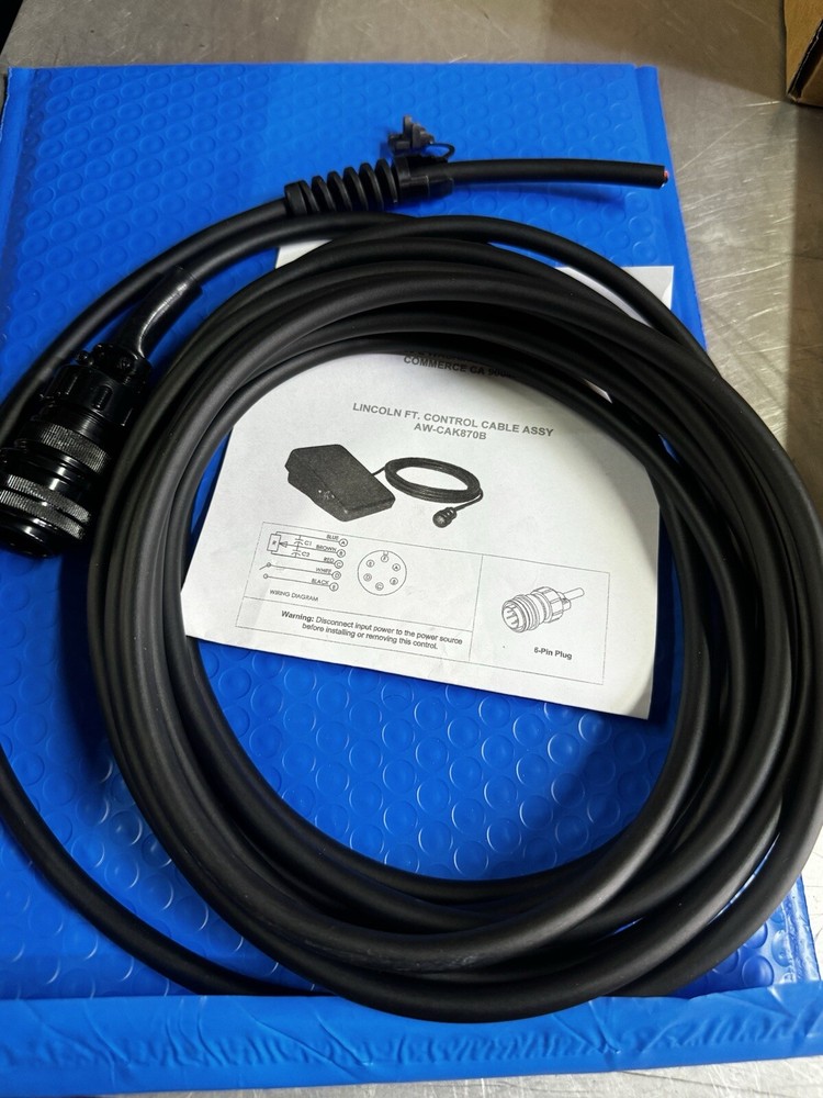 K870B Cable And Plug Assembly Replacement For Lincoln 6 Pin Foot Control