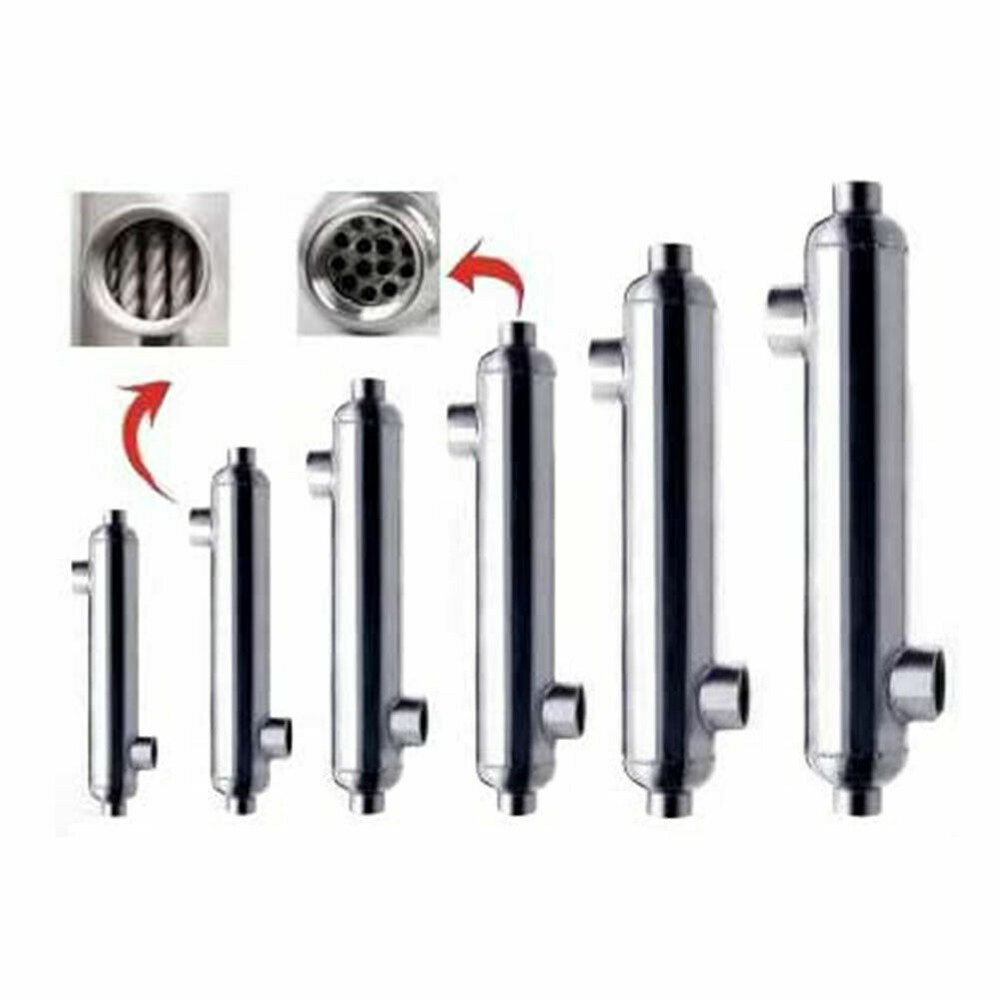 Titanium Pool Heat Exchanger 155kBtu Opposite Side 1 1/2"+1"FPT