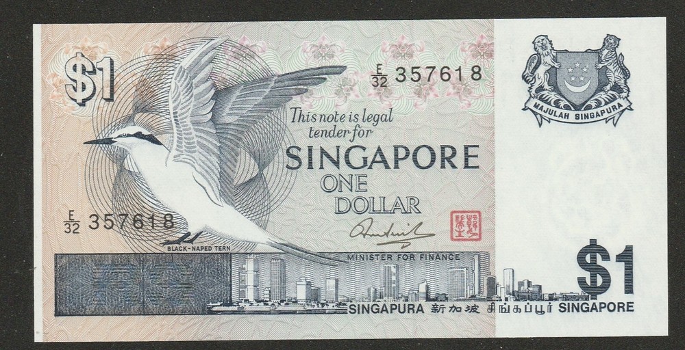 1976 SINGAPORE 1 DOLLAR NOTE UNC