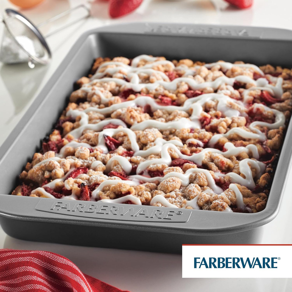 Farberware 9x13 Inch Nonstick Baking Pan - Gray Rectangular Cake Pan