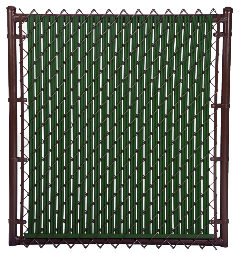 Green 4ft Ridged Slat Chain Link Fence
