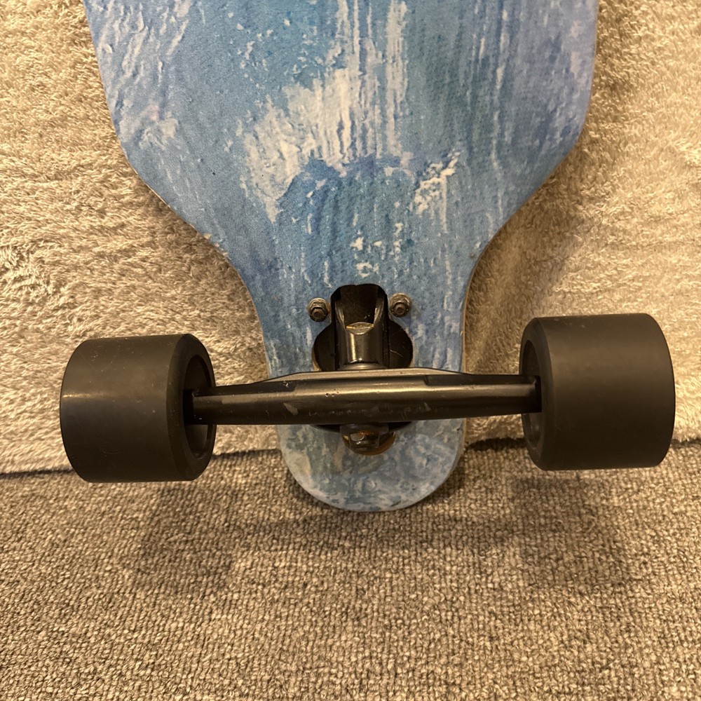 Retrospec Drop Through Longboard Skateboard Cruiser Bamboo Deck Blue Geometric