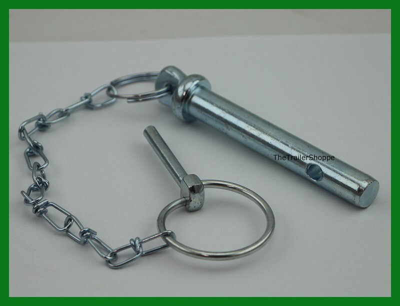 Trailer Replacement Direct Weld Square Jack Pull Pin with Chain & Snap Pin