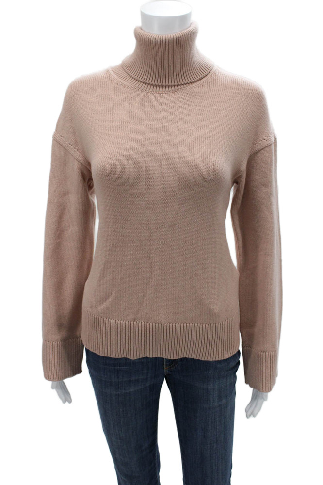 Adeam Unisex Pullover Turtleneck Sweater Beige Cotton Blend Size XS