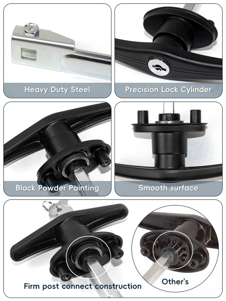 Quality Life Truck Cap Camper Shell T-Handle Lock Universal, galvanization