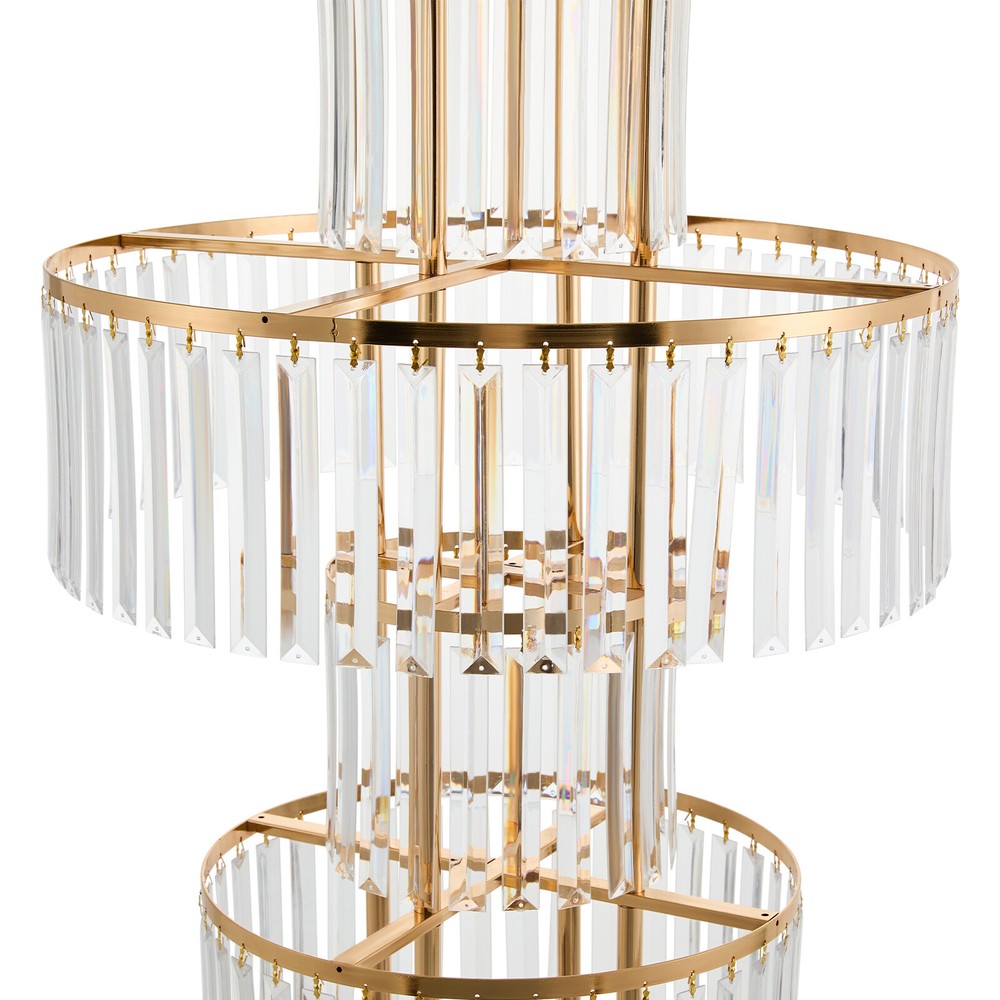 Five-Tier Crystal Flower Stand - Modern Electroplated Iron Display Rack US