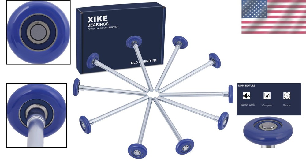 10 Pack Blue 2" Nylon Garage Door Rollers with Precision Seals - Quiet & Durable