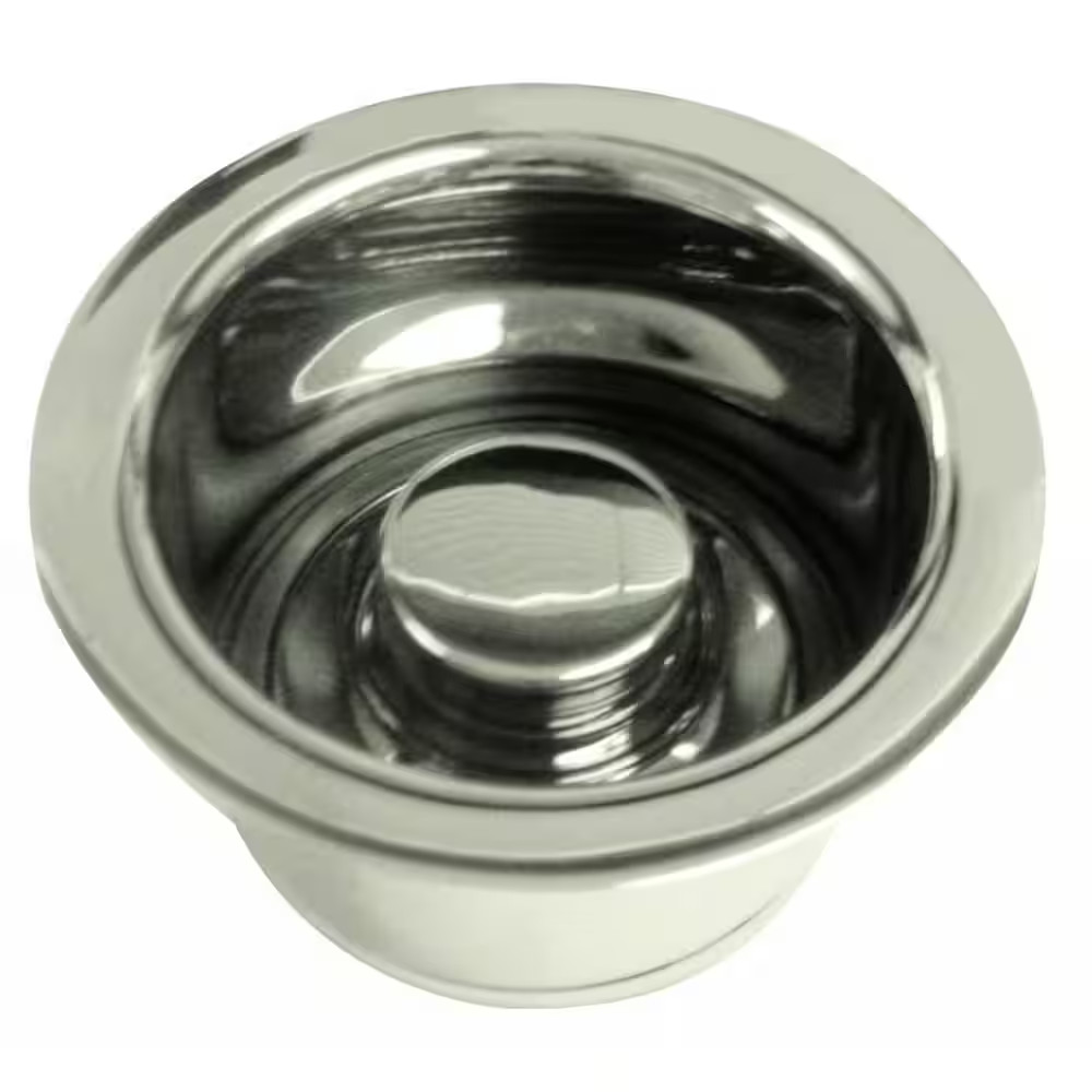 3-1/2 In. Extra-Deep Collar Kitchen Sink Waste Disposal Flange & Stopper, Polish