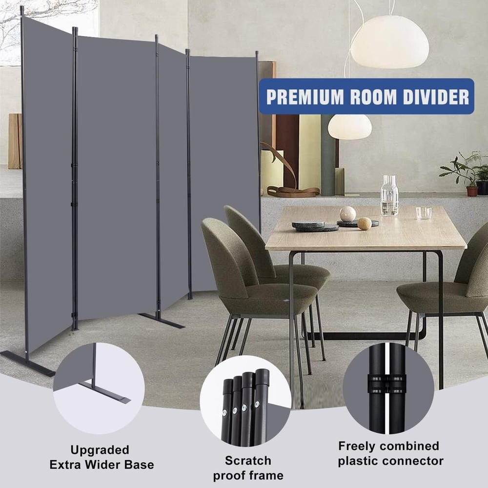 Adjustable Room Partition - Foldable 88'' Wide Divider for Efficient Space Use