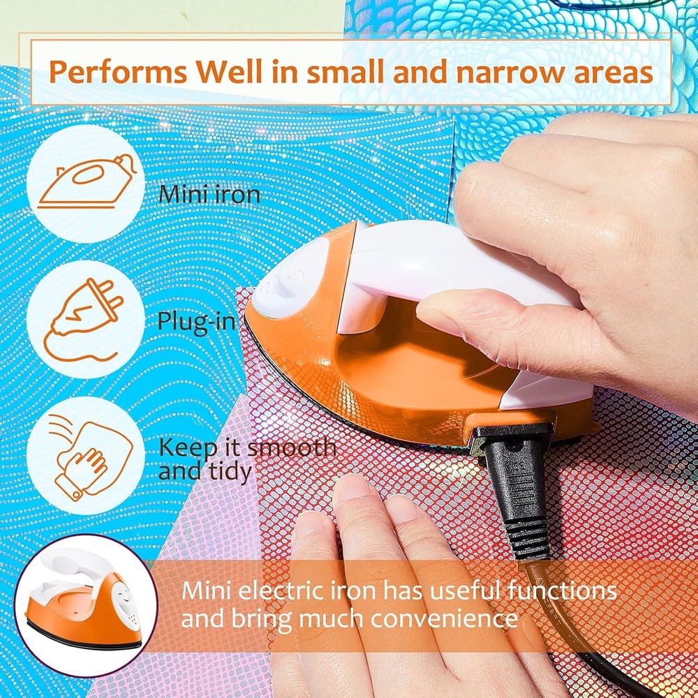 Versatile Mini Iron with Charging Base - Ideal for Fusible Patch Projects
