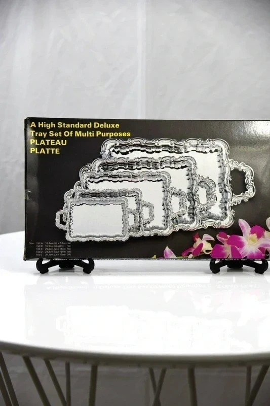 Silver Plated Tray Set