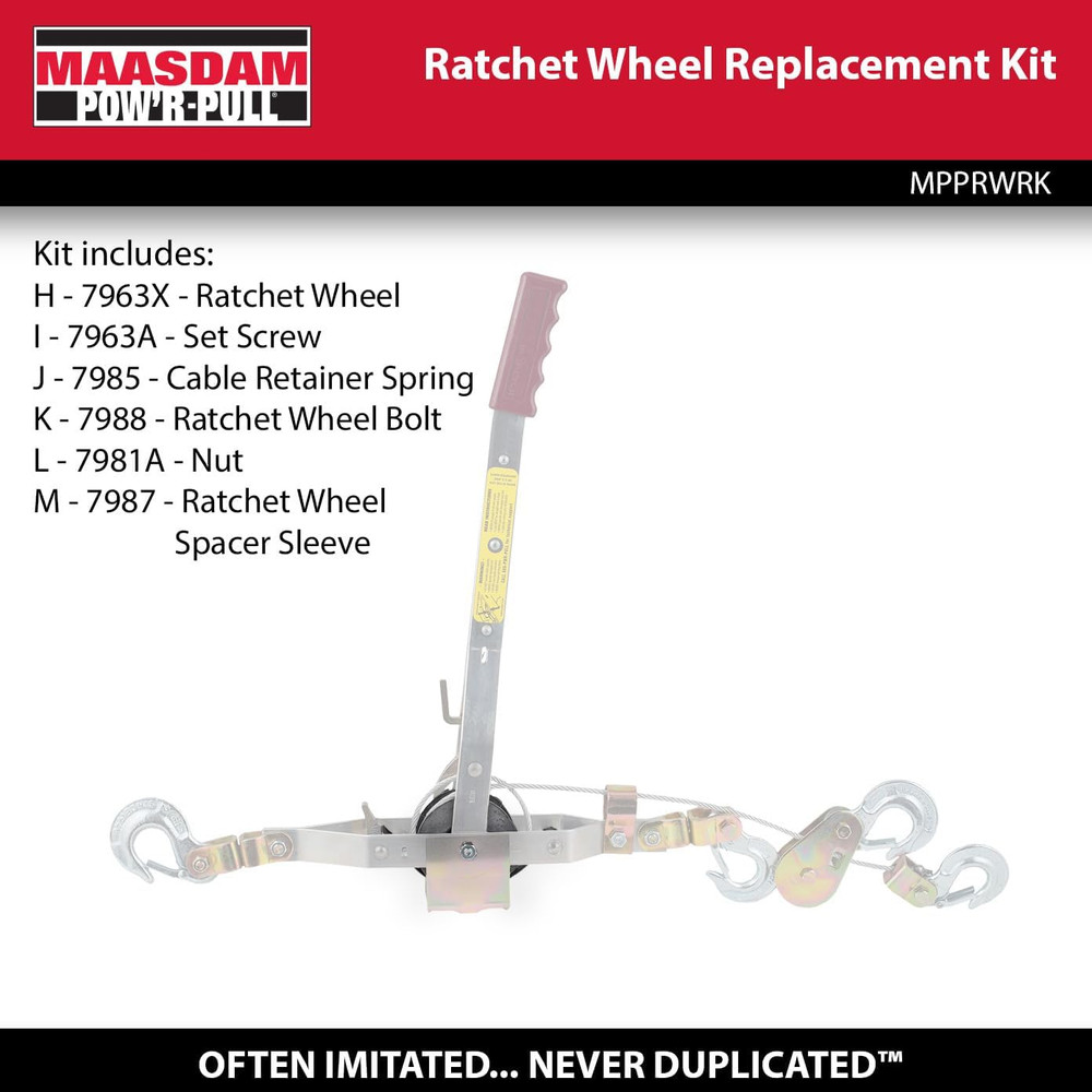 MPPRWRK Ratchet Wheel Replacement Kit for Cable Pullers