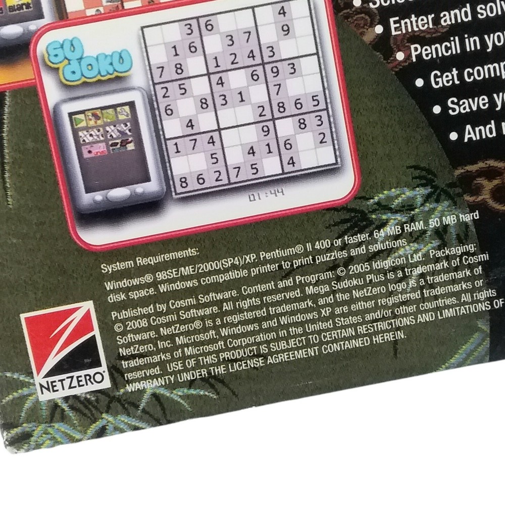 Mega Sudoku Plus PC CD-ROM 2008 Cosmi Games