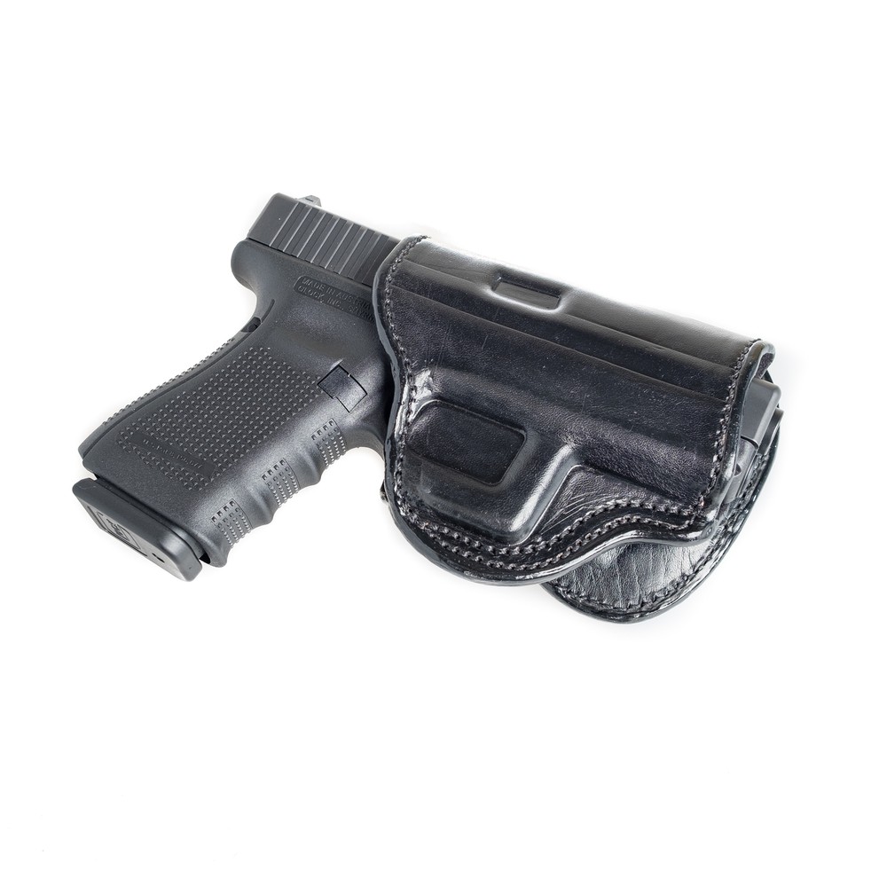 PADDLE LEATHER HOLSTER FOR RUGER P85. OWB PADDLE ADJUSTABLE CANT.