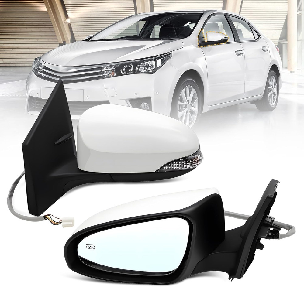 Left Driver Side Mirror Assembly Compatible with Corolla 2014-2018 Heated Power