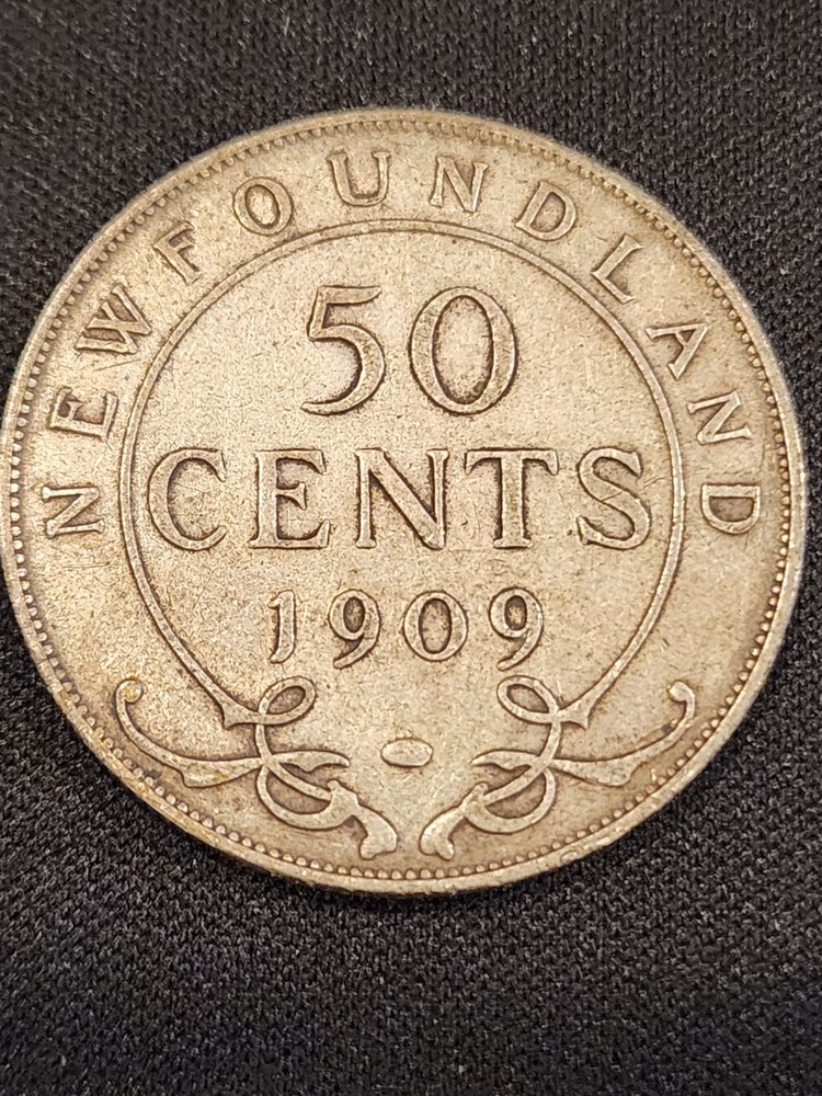 1909 Newfoundland 50 Cents Silver Coin