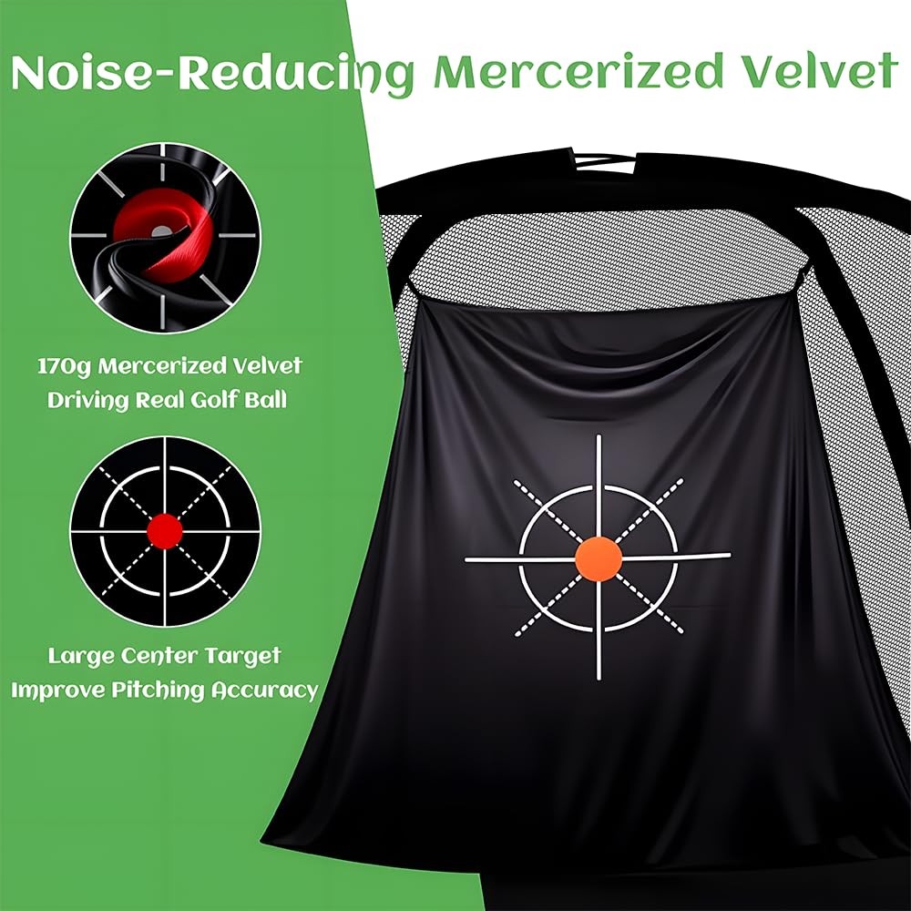 Golf Net: 8X6FT Training for Teens Beginners with Target Portable Indoor Outd...