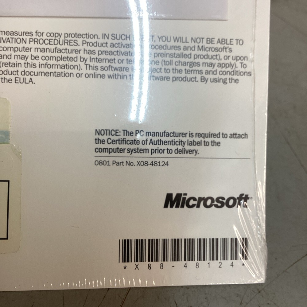 NEW Microsoft Windows XP Professional SP2 Version 2002 X08-48124 - DELL PC