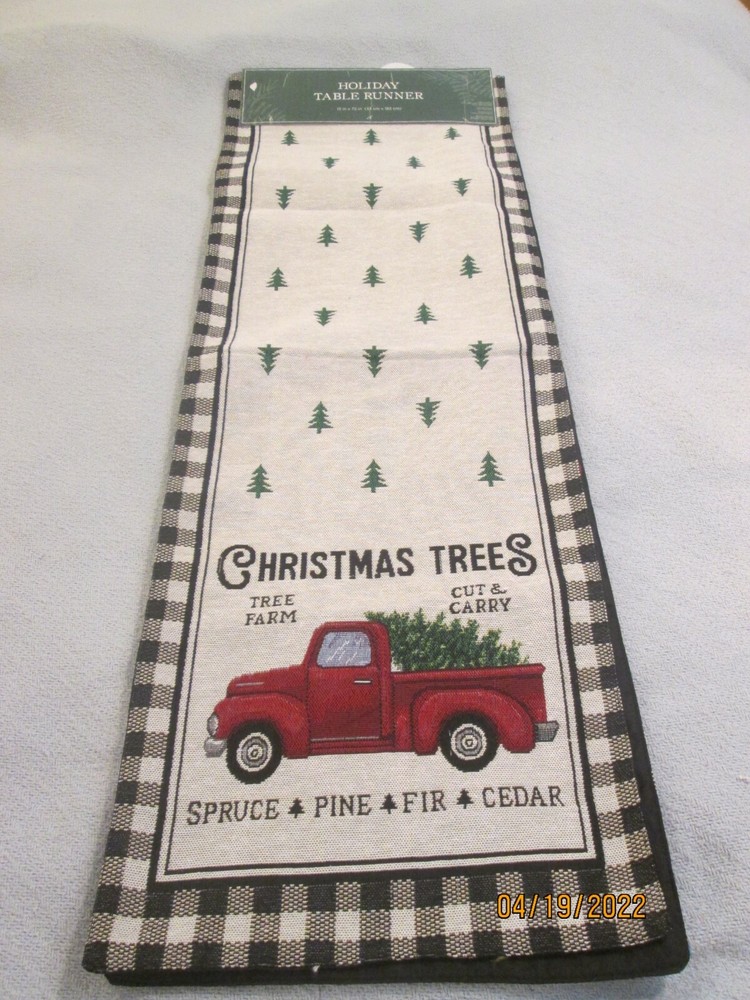 Table Runner Christmas Trees Cut & Carry 13 X 72"